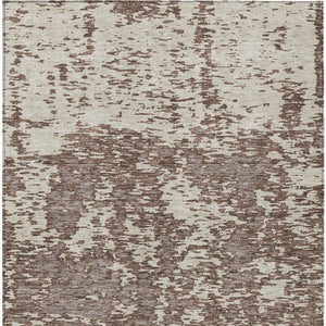 Homeroots 3' Abstract Washable Area Rug - Durable Indoor Outdoor Rectangle Rug For Stylish Spaces Brown Polyester 612723