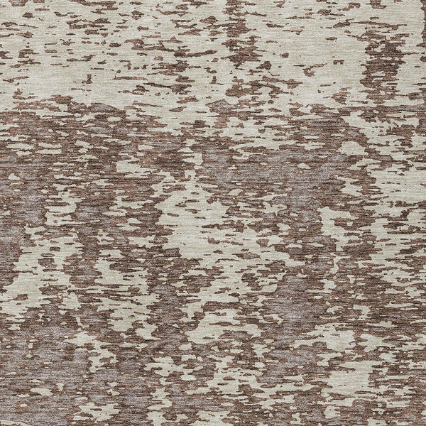 Homeroots 3' Abstract Washable Area Rug - Durable Indoor Outdoor Rectangle Rug For Stylish Spaces Brown Polyester 612723