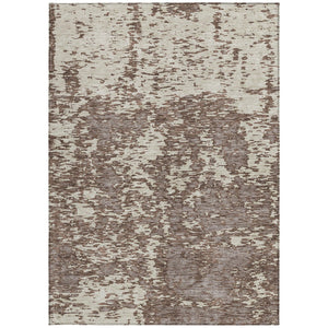 Homeroots 3' Abstract Washable Area Rug - Durable Indoor Outdoor Rectangle Rug For Stylish Spaces Brown Polyester 612724