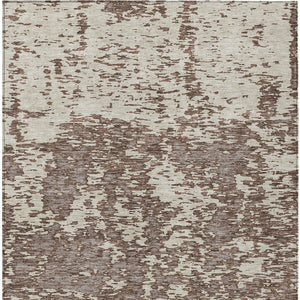 Homeroots 3' Abstract Washable Area Rug - Durable Indoor Outdoor Rectangle Rug For Stylish Spaces Brown Polyester 612724