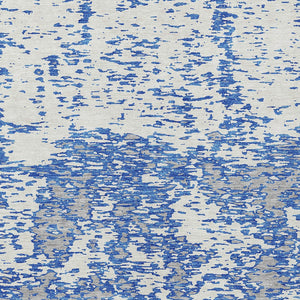 Homeroots 3' Abstract Washable Area Rug - Durable Indoor Outdoor Rectangle Rug For Stylish Spaces Blue Polyester 612725