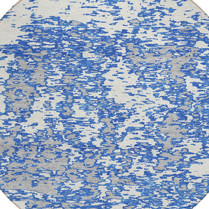 Homeroots 3' Abstract Washable Area Rug - Durable Indoor Outdoor Rectangle Rug For Stylish Spaces Blue Polyester 612727