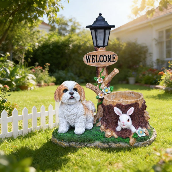 English Elm Sitting Corgi Resin Planter Sculpture Whimsical Porch Garden Decor with Succulent Cavity W5398P464240