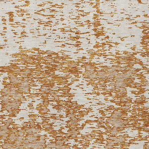 Homeroots 3' Abstract Washable Area Rug - Durable Indoor Outdoor Rectangle Rug For Stylish Spaces Copper Polyester 612731