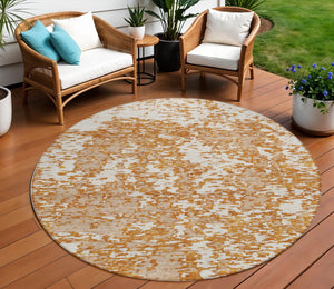 Homeroots 3' Abstract Washable Area Rug - Durable Indoor Outdoor Rectangle Rug For Stylish Spaces Copper Polyester 612733