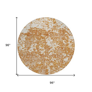 Homeroots 3' Abstract Washable Area Rug - Durable Indoor Outdoor Rectangle Rug For Stylish Spaces Copper Polyester 612733