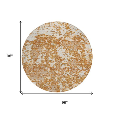 Homeroots 3' Abstract Washable Area Rug - Durable Indoor Outdoor Rectangle Rug For Stylish Spaces Copper Polyester 612733