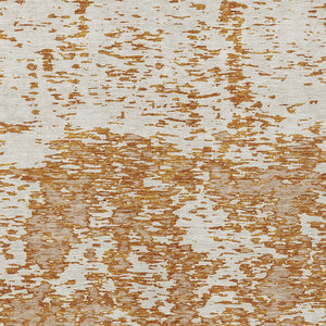 Homeroots 3' Abstract Washable Area Rug - Durable Indoor Outdoor Rectangle Rug For Stylish Spaces Copper Polyester 612734