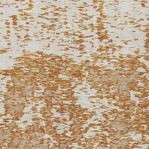 Homeroots 3' Abstract Washable Area Rug - Durable Indoor Outdoor Rectangle Rug For Stylish Spaces Copper Polyester 612736