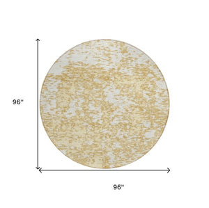 Homeroots 3' Abstract Washable Area Rug - Durable Indoor Outdoor Rectangle Rug For Stylish Spaces Gold Polyester 612739