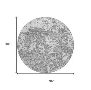 Homeroots 3' Abstract Washable Area Rug - Durable Indoor Outdoor Rectangle Rug For Stylish Spaces Gray Polyester 612745