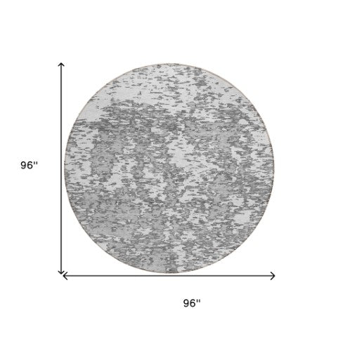 Homeroots 3' Abstract Washable Area Rug - Durable Indoor Outdoor Rectangle Rug For Stylish Spaces Gray Polyester 612745