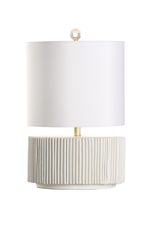 Wildwood Porticello Handcrafted Sicilian Ceramic Table Lamp With Matte Glaze, Textured Fluted Base For Accent Lighting White/Cream 61275