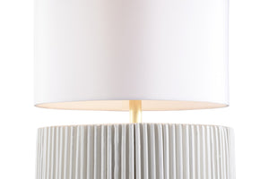 Wildwood Porticello Handcrafted Sicilian Ceramic Table Lamp With Matte Glaze, Textured Fluted Base For Accent Lighting White/Cream 61275