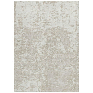 Homeroots 3' Abstract Washable Area Rug - Durable Indoor Outdoor Rectangle Rug For Stylish Spaces Ivory Polyester 612750