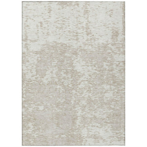 HomeRoots 5' Indoor Outdoor Abstract Area Rug - Machine Washable, Durable Polyester, Modern Ivory Design 5' X 8' 612750