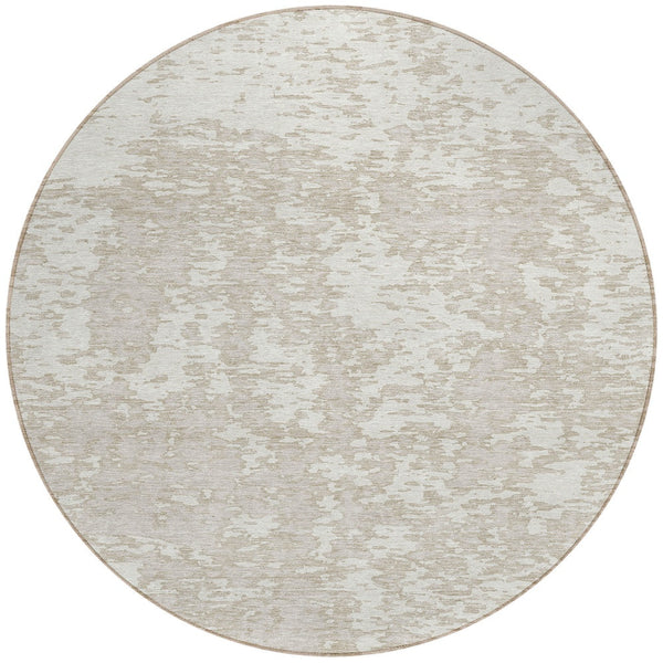 Homeroots 3' Abstract Washable Area Rug - Durable Indoor Outdoor Rectangle Rug For Stylish Spaces Ivory Polyester 612751