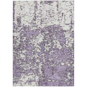 Homeroots 3' Abstract Washable Area Rug - Durable Indoor Outdoor Rectangle Rug For Stylish Spaces Lavender Polyester 612756