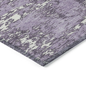 Homeroots 3' Abstract Washable Area Rug - Durable Indoor Outdoor Rectangle Rug For Stylish Spaces Lavender Polyester 612756