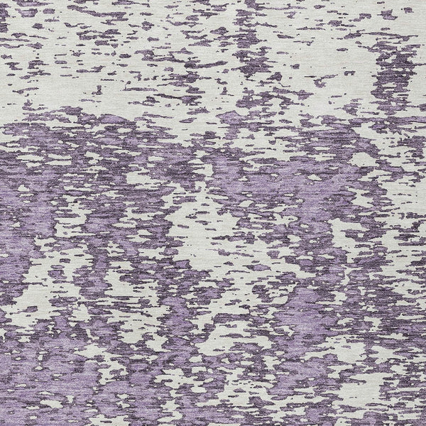 Homeroots 3' Abstract Washable Area Rug - Durable Indoor Outdoor Rectangle Rug For Stylish Spaces Lavender Polyester 612756