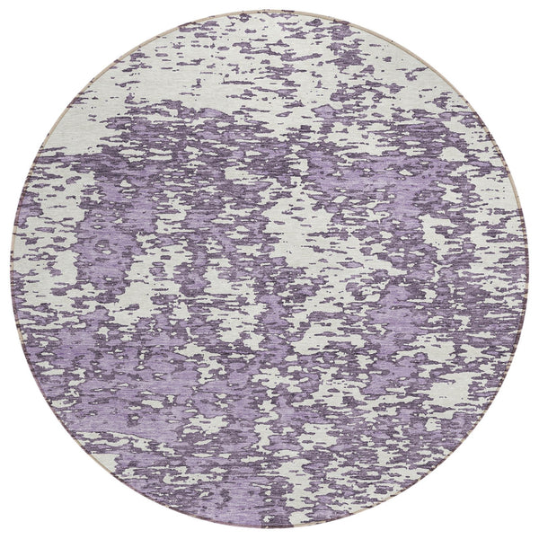 Homeroots 3' Abstract Washable Area Rug - Durable Indoor Outdoor Rectangle Rug For Stylish Spaces Lavender Polyester 612757