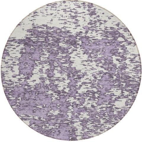 Homeroots 3' Abstract Washable Area Rug - Durable Indoor Outdoor Rectangle Rug For Stylish Spaces Lavender Polyester 612757