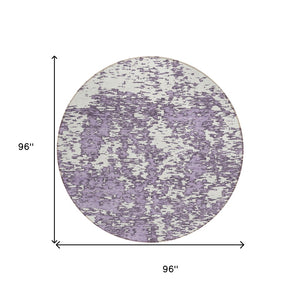 Homeroots 3' Abstract Washable Area Rug - Durable Indoor Outdoor Rectangle Rug For Stylish Spaces Lavender Polyester 612757