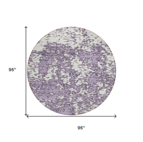 Homeroots 3' Abstract Washable Area Rug - Durable Indoor Outdoor Rectangle Rug For Stylish Spaces Lavender Polyester 612757