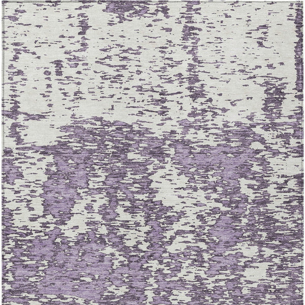 Homeroots 3' Abstract Washable Area Rug - Durable Indoor Outdoor Rectangle Rug For Stylish Spaces Lavender Polyester 612758