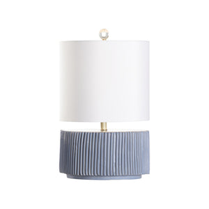 Wildwood Porticello Handcrafted Sicilian Table Lamp With Textured Fluted Ceramic Base And Serene Azzurro Glaze For Coastal Charm Blue 61276