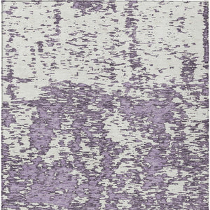Homeroots 3' Abstract Washable Area Rug - Durable Indoor Outdoor Rectangle Rug For Stylish Spaces Lavender Polyester 612760