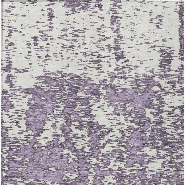 Homeroots 3' Abstract Washable Area Rug - Durable Indoor Outdoor Rectangle Rug For Stylish Spaces Lavender Polyester 612760