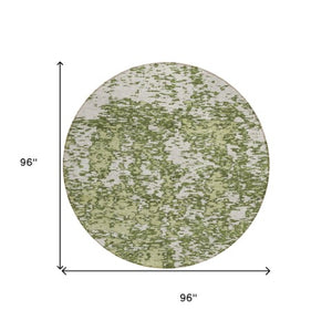 Homeroots 3' Abstract Washable Area Rug - Durable Indoor Outdoor Rectangle Rug For Stylish Spaces Olive Green Polyester 612763