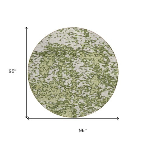 Homeroots 3' Abstract Washable Area Rug - Durable Indoor Outdoor Rectangle Rug For Stylish Spaces Olive Green Polyester 612763