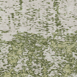 Homeroots 3' Abstract Washable Area Rug - Durable Indoor Outdoor Rectangle Rug For Stylish Spaces Olive Green Polyester 612764