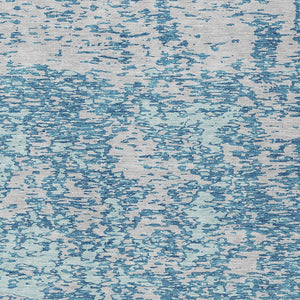 Homeroots 3' Abstract Washable Area Rug - Durable Indoor Outdoor Rectangle Rug For Stylish Spaces Teal Blue Polyester 612768