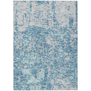 HomeRoots 5' Teal Blue and Ivory Abstract Area Rug - Stylish, Washable Indoor/Outdoor Décor for Any Space 10' X 14' 612772