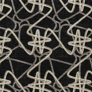 Homeroots 3' Stylish Geometric Washable Area Rug For Indoor And Outdoor Spaces - Durable & Easy To Clean! Black Polyester 612786