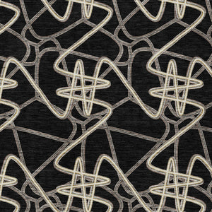 Homeroots 3' Stylish Geometric Washable Area Rug For Indoor And Outdoor Spaces - Durable & Easy To Clean! Black Polyester 612788