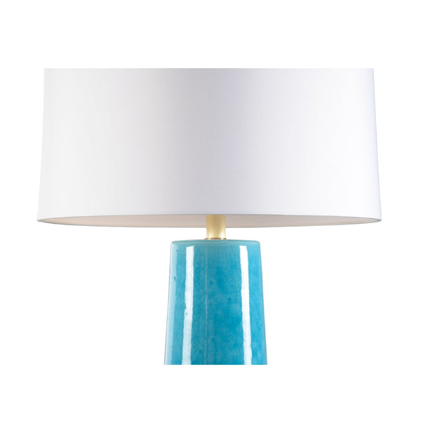 Wildwood Hvar Ceramic Table Lamp With Crackled Turquoise Glaze, Textured Bubble Pattern, Coastal Accent Light 61279