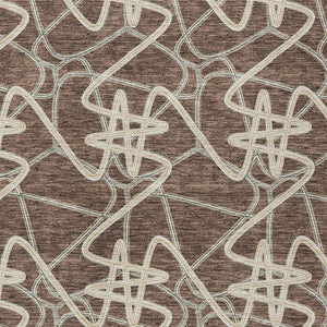 Homeroots 3' Stylish Geometric Washable Area Rug For Indoor And Outdoor Spaces - Durable & Easy To Clean! Brown Polyester 612792
