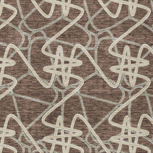 Homeroots 3' Stylish Geometric Washable Area Rug For Indoor And Outdoor Spaces - Durable & Easy To Clean! Brown Polyester 612795