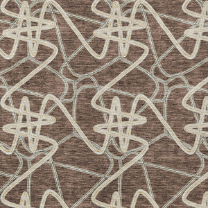 Homeroots 3' Stylish Geometric Washable Area Rug For Indoor And Outdoor Spaces - Durable & Easy To Clean! Brown Polyester 612796