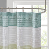 Madison Park Amherst Transitional Faux Silk Shower Curtain MP70-418 Green