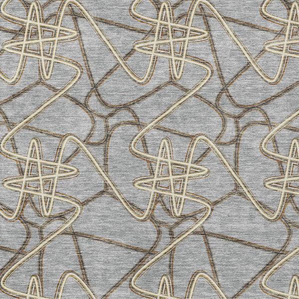 Homeroots 3' Stylish Geometric Washable Area Rug For Indoor And Outdoor Spaces - Durable & Easy To Clean! Gray Polyester 612803