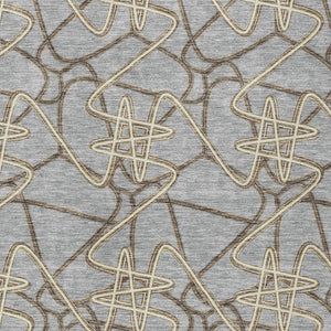 Homeroots 3' Stylish Geometric Washable Area Rug For Indoor And Outdoor Spaces - Durable & Easy To Clean! Gray Polyester 612804