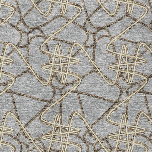 Homeroots 3' Stylish Geometric Washable Area Rug For Indoor And Outdoor Spaces - Durable & Easy To Clean! Gray Polyester 612804