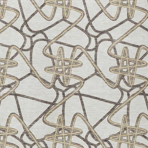 Homeroots 3' Stylish Geometric Washable Area Rug For Indoor And Outdoor Spaces - Durable & Easy To Clean! Ivory Polyester 612809