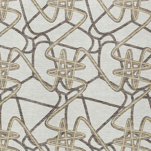 Homeroots 3' Stylish Geometric Washable Area Rug For Indoor And Outdoor Spaces - Durable & Easy To Clean! Ivory Polyester 612814