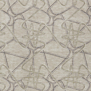 Homeroots 3' Stylish Geometric Washable Area Rug For Indoor And Outdoor Spaces - Durable & Easy To Clean! Beige Polyester 612821